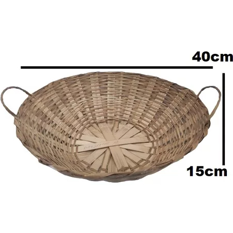 Cesta Bandejão Balaio Bambu 40cm Cesto Palha Artesanal Decoração M em Oferta na Shopee