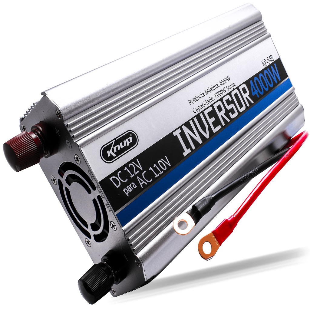 Inversor De Tensão Veicular 4000W DC 12V Para AC 110V Emergencial Conversor Transformador