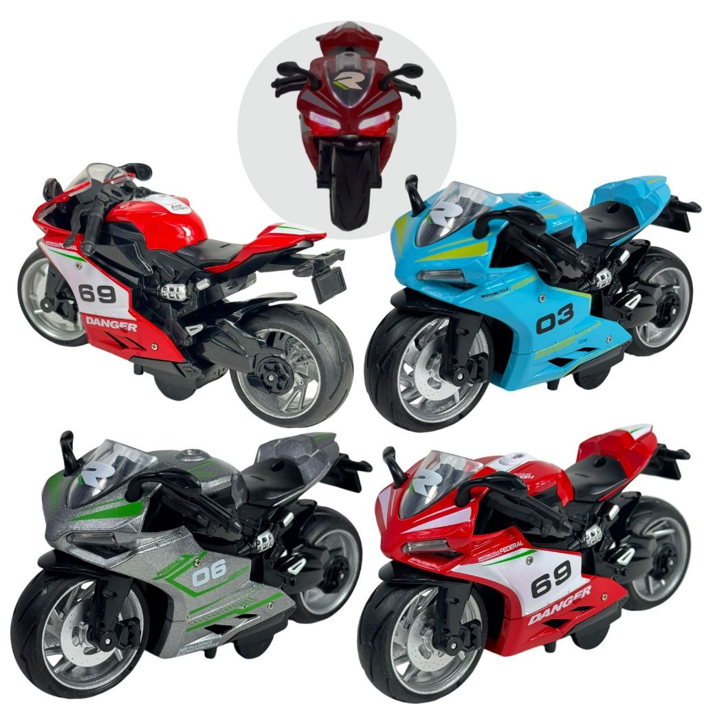 Moto Em Miniatura De Ferro De Fricção Com Som E Farois De Led DUCATI PANIGALE  Motos De Metal