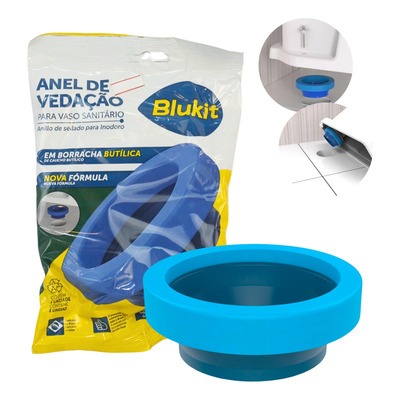 Anel de Vedação Para Vaso Sanitário Universal Com Guia Blukit Banheiro