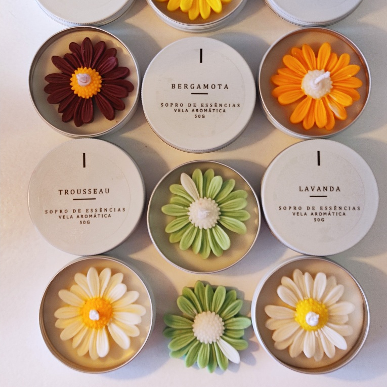 1 (VELA) VELA AROMÁTICA | LATINHA - 50 GR - MARGARIDA  - VALOR DA UNIDADE
