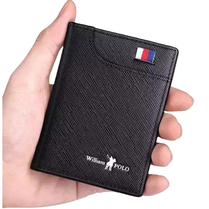 Carteira Masculina Willian Polo 100% Original Frisada Preta