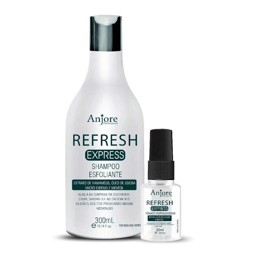Kit Esfoliante Refresh Shampoo 300Ml E Tônico 30Ml Anjore Anti Queda Anti Oleosidade Anti Caspa em Oferta na Shopee