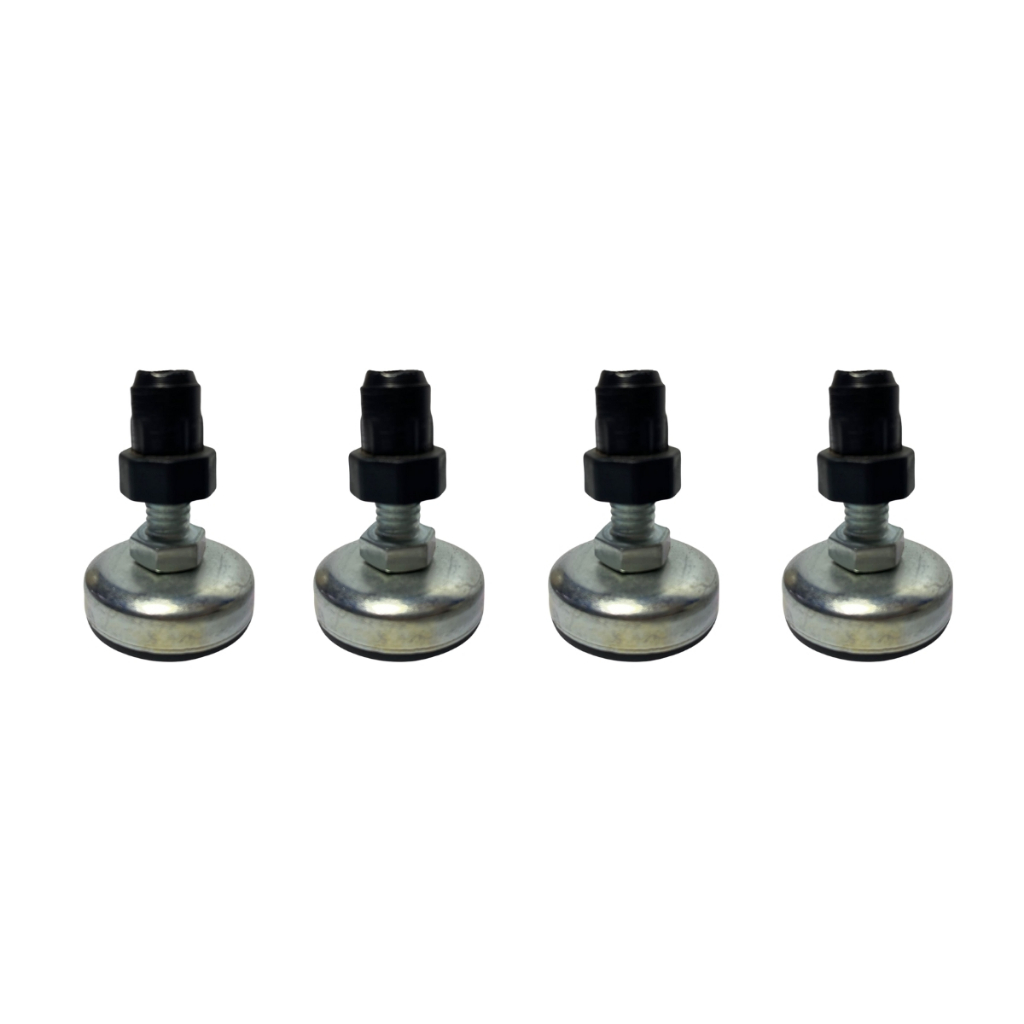KIT PÉ Nívelador Sapata Metálico Rosca 3/8" Acompanha Bucha Interior Metálico