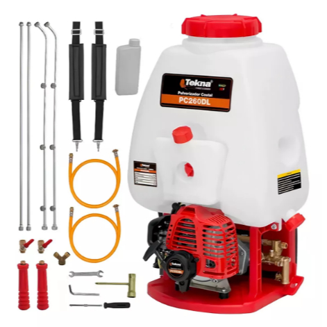 Pulverizador Costal Gasolina Tekna PC260DL 25L 26cc 1HP 2 Lanças 8 Bicos
