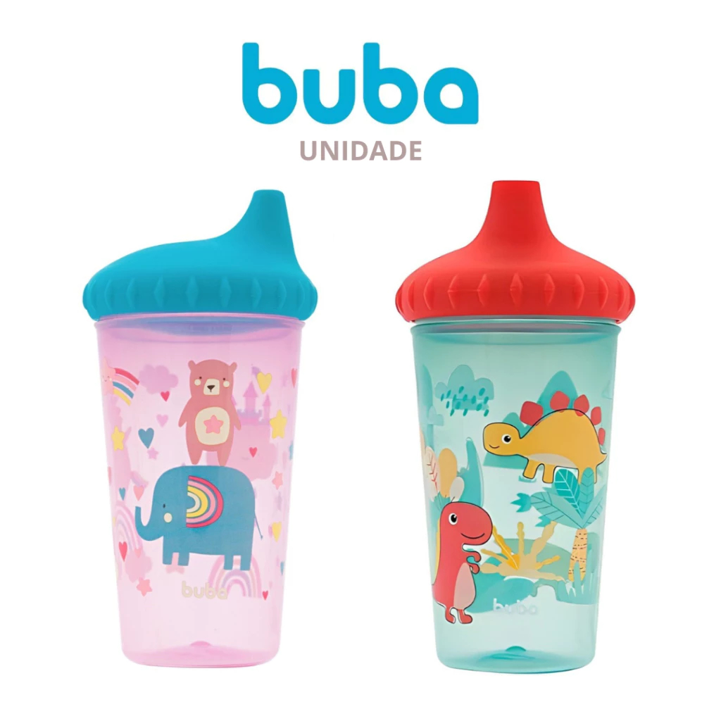 Copo Antivazamento Treinamento Bebê Arco-Íris Buba em Oferta na Shopee