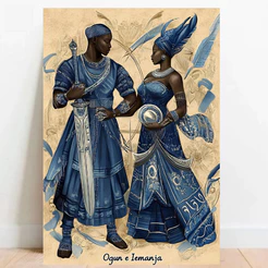 Quadro Placa decorativa Ogum e Iemanjá Orixá Umbanda Candomblé Decorativo Oxalá 07
