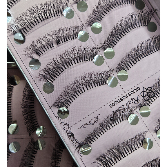 Kit 10 pares Cílios Postiços Efeito 747M  Natural Real Love Promoção