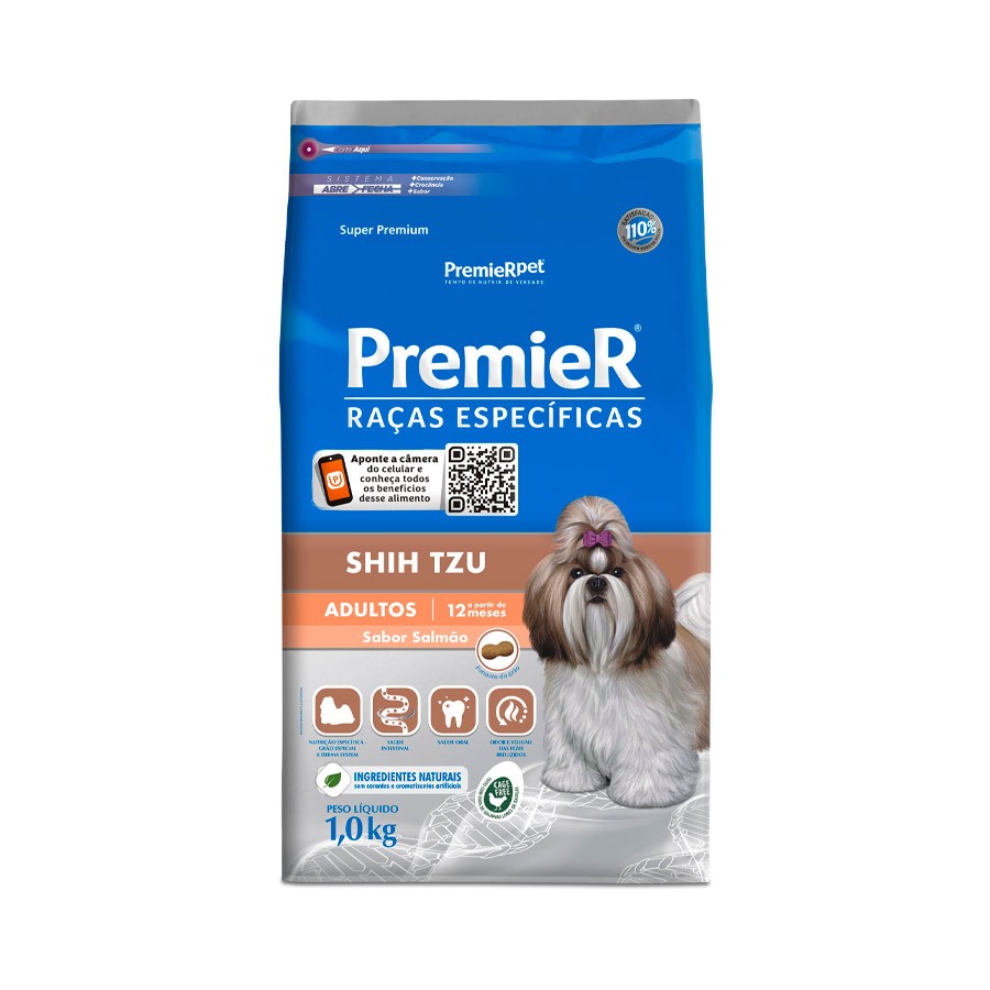 Ração Premier Para Cães Adultos Shih Tzu Sabor Salmão - 1kg