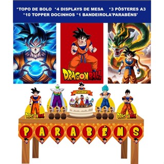 Kit Festa em Casa - Dragon Ball Z- Só um Bolinho - Mesversário em Oferta na Shopee