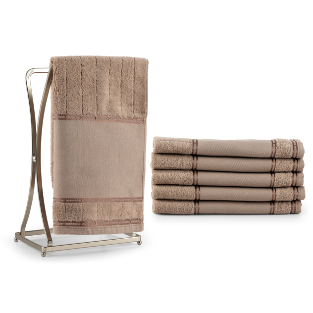 Kit 06 Peças Toalha Bellarte Social Ideal Para Lavabo Manicuri Fitness - 100% Algodão - Avelã em Oferta na Shopee