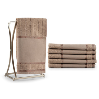 Kit 06 Peças Toalha Bellarte Social Ideal Para Lavabo Manicuri Fitness - 100% Algodão - Avelã em Oferta na Shopee