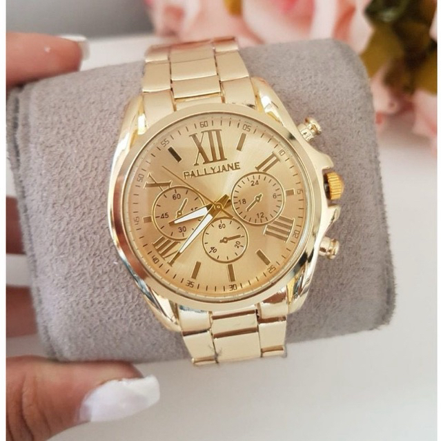 Relógio Feminino a Prova D´Água Pallyjane Dourado Prata Moda Tendência pra Presente P1 em Oferta na Shopee
