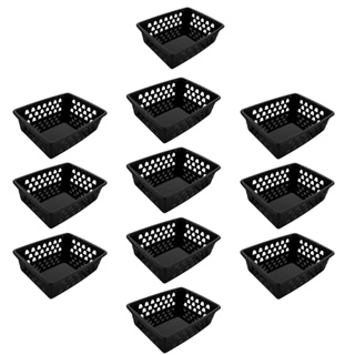 Kit 10 Cestos Multiuso Organizador Pequeno 16x12x6Cm preto cestinha organizadora em Oferta na Shopee