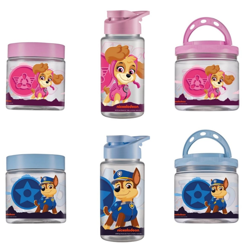 Squeeze Pote 550ml Pote 1 Litro Patrulha Canina Plástico Lancheira