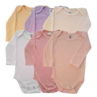 kit 5 Body bebe infantil malha canelada em Oferta na Shopee