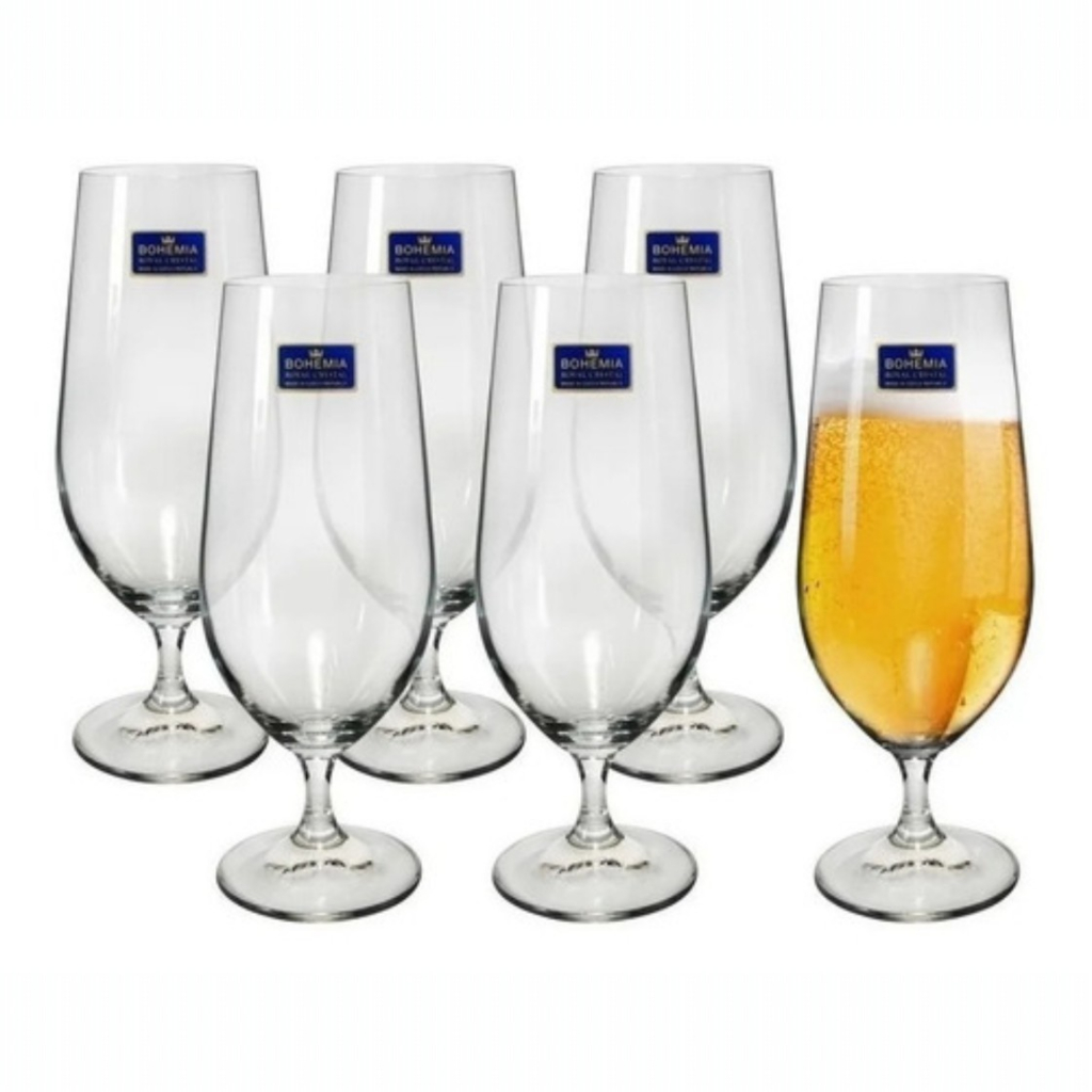 Taça De Cerveja Chopp Cristal Colibri Bohemia 380ml Jogo Com 6 Unidades em Oferta na Shopee