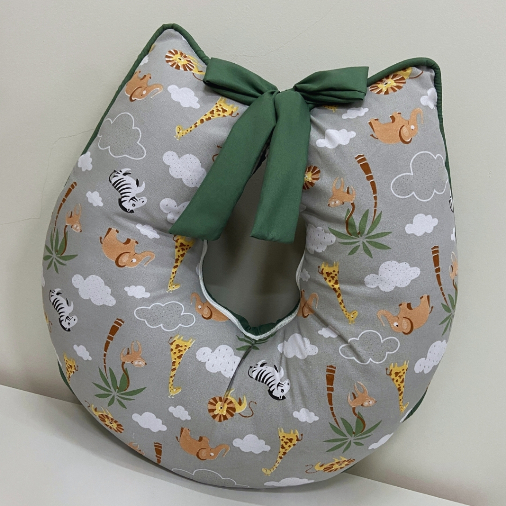 Almofada de Amamentação Estampada 100% Algodão - Menino e Menina