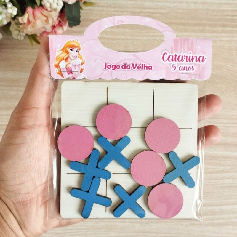 Kit Jogos da velha personalizados Princesa Aurora- lembrancinhas princesas, menina, personalizados de festa infantil