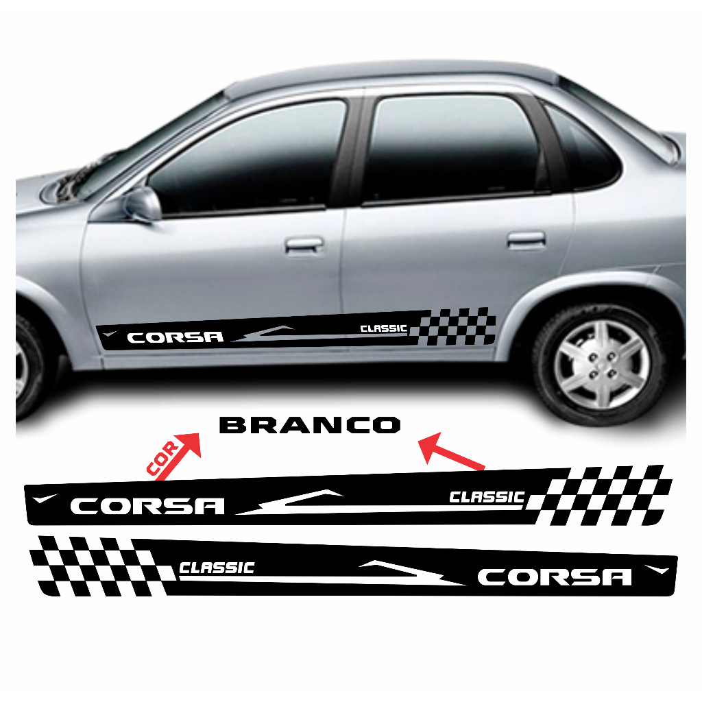 Adesivo faixa lateral corsa classic maxx hatch sedan wind