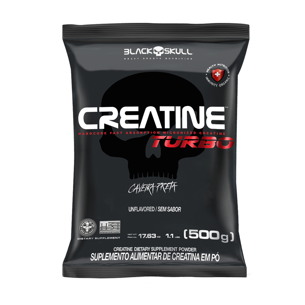 Black Skull Creatine Turbo Refil 500g (Creatina Caveira Preta)