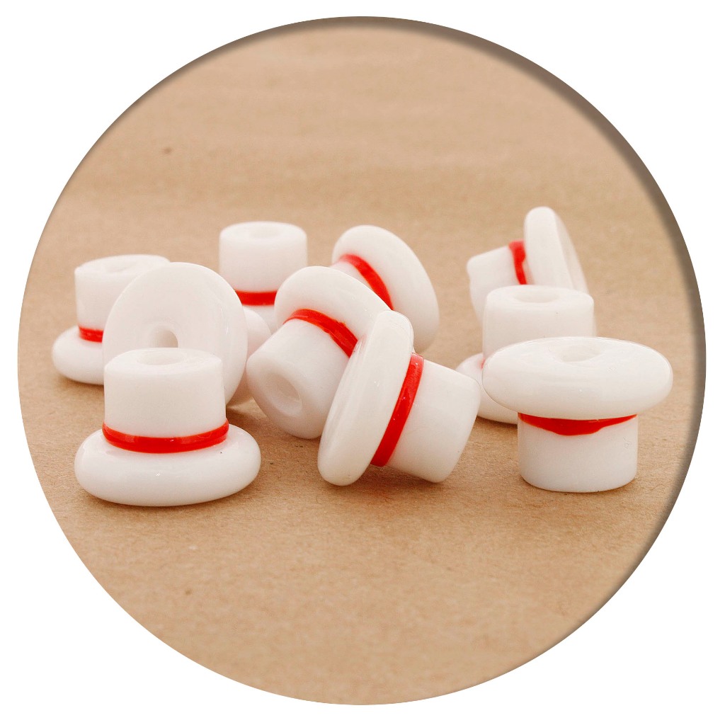 Firma Chapéu Branco e Vermelho para Guia Umbanda e Candomblé - 20mm em Oferta na Shopee