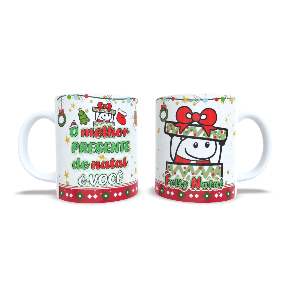 Caneca Xícara Natal Flork Melhor Presente de natal é Você...Feliz natal!
