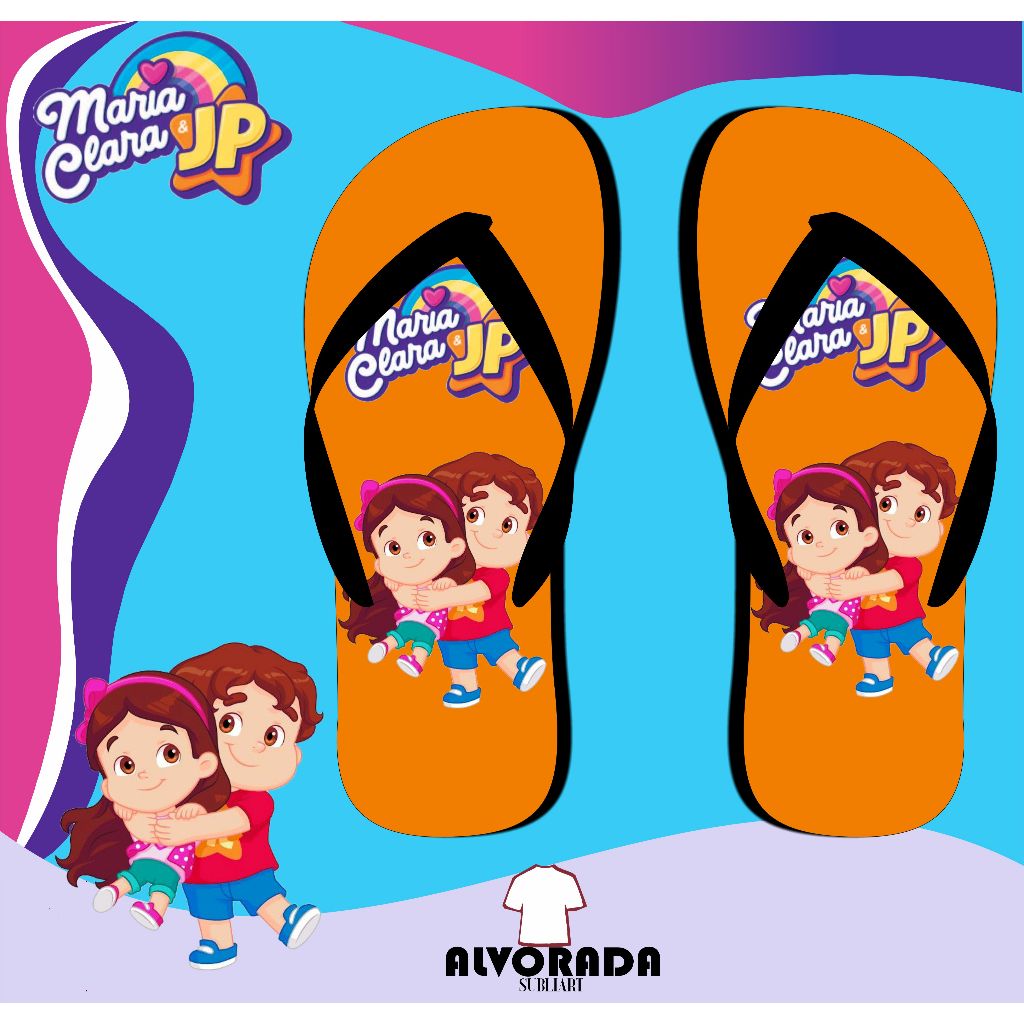 Chinelo Sandalia Maria Clara e JP Personalizado Personagem Desenho Adulto Infantil em Oferta na Shopee