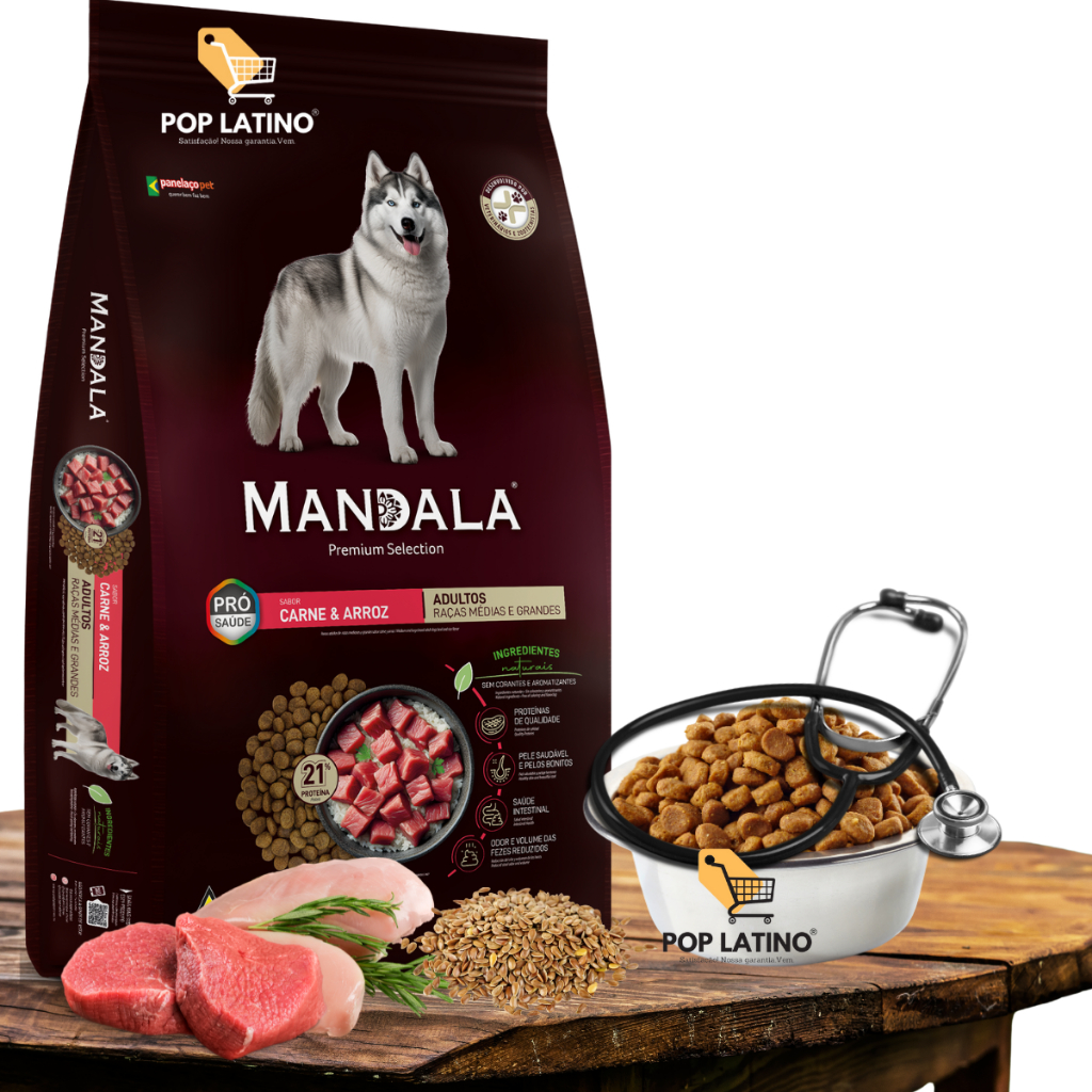 Ração para Cachorro Mandala Premium Cães Adultos 2kg Granel Carne e Arroz 21% Proteínas Nobres - Pet, Pet shop