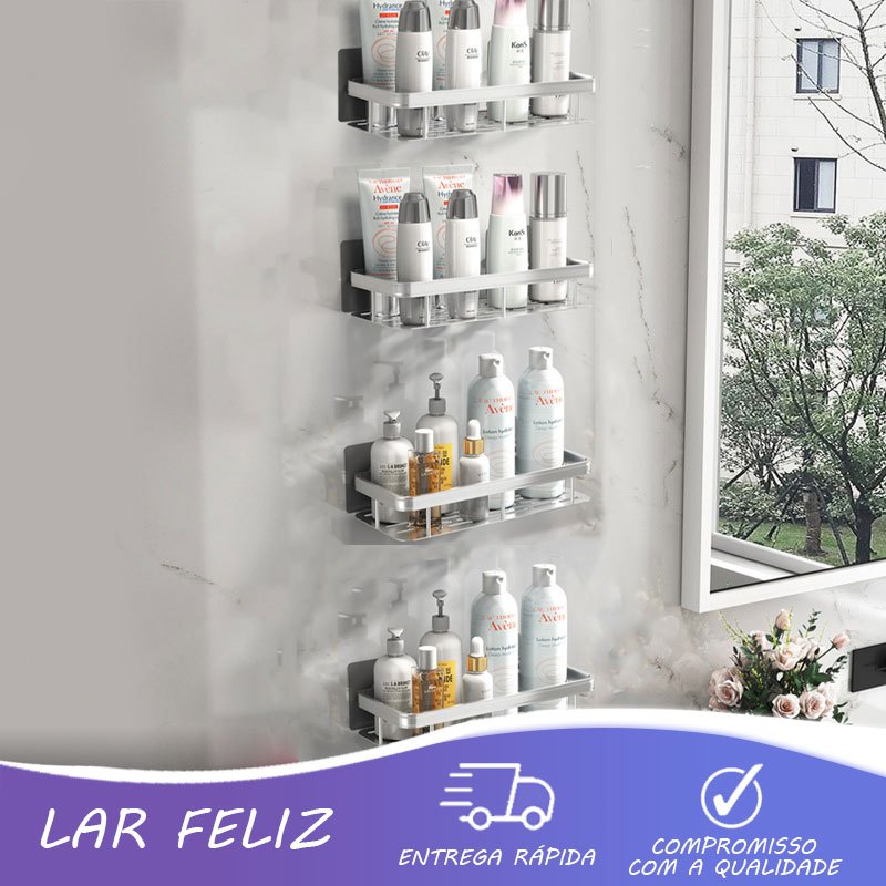 KIT 4  SUPORTE PARA SHAMPOO PARA USO NO BANHEIRO NA PAREDE de alumínio suporte organizador multiuso em Oferta na Shopee
