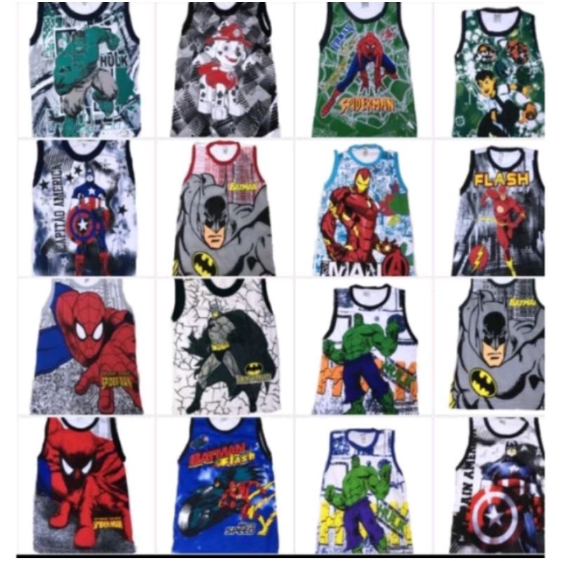camiseta regata infantil heróis sortida , algodão super confortável