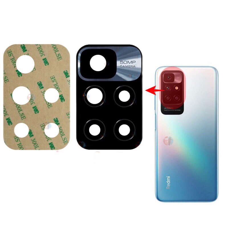 Vidro da Camera Xiaomi Redmi 10 Prime Lente da Câmera Traseira Vidrinho Traseiro