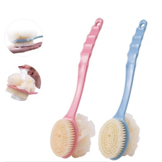 Escova De Banho Com Bucha 2 Em 1 Para Esfregar As Costas E Esfregar em Oferta na Shopee