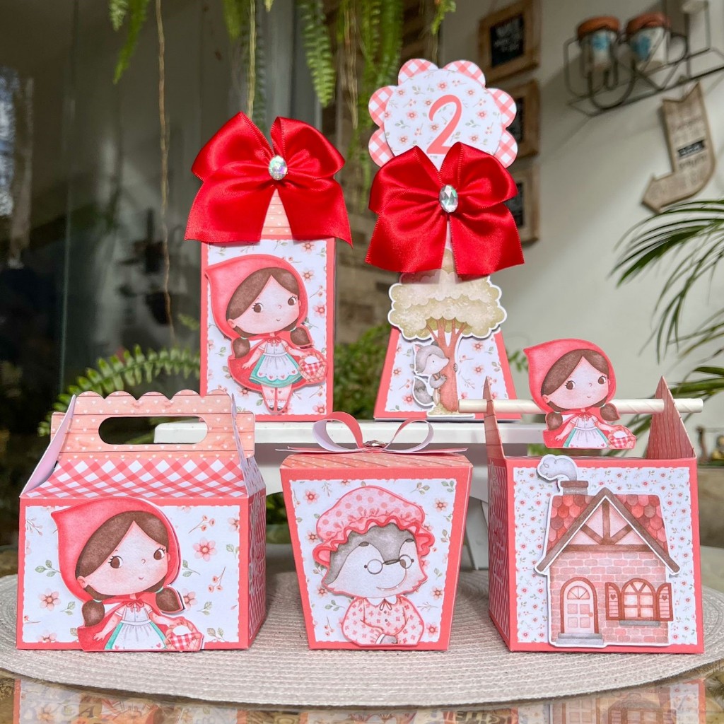 kit clássico CHAPEUZINHO VERMELHO/Enfeite de festa/Lembrancinha/decoração/festa/brinde/mimos/convite