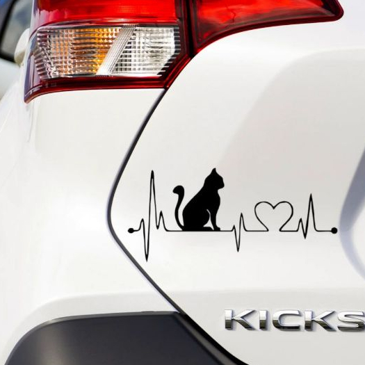 Adesivos em Vinil Batimento Cardíaco Love Gato Pet Gatinho 1035 4F8D4F8E84FD8F4E em Oferta na Shopee