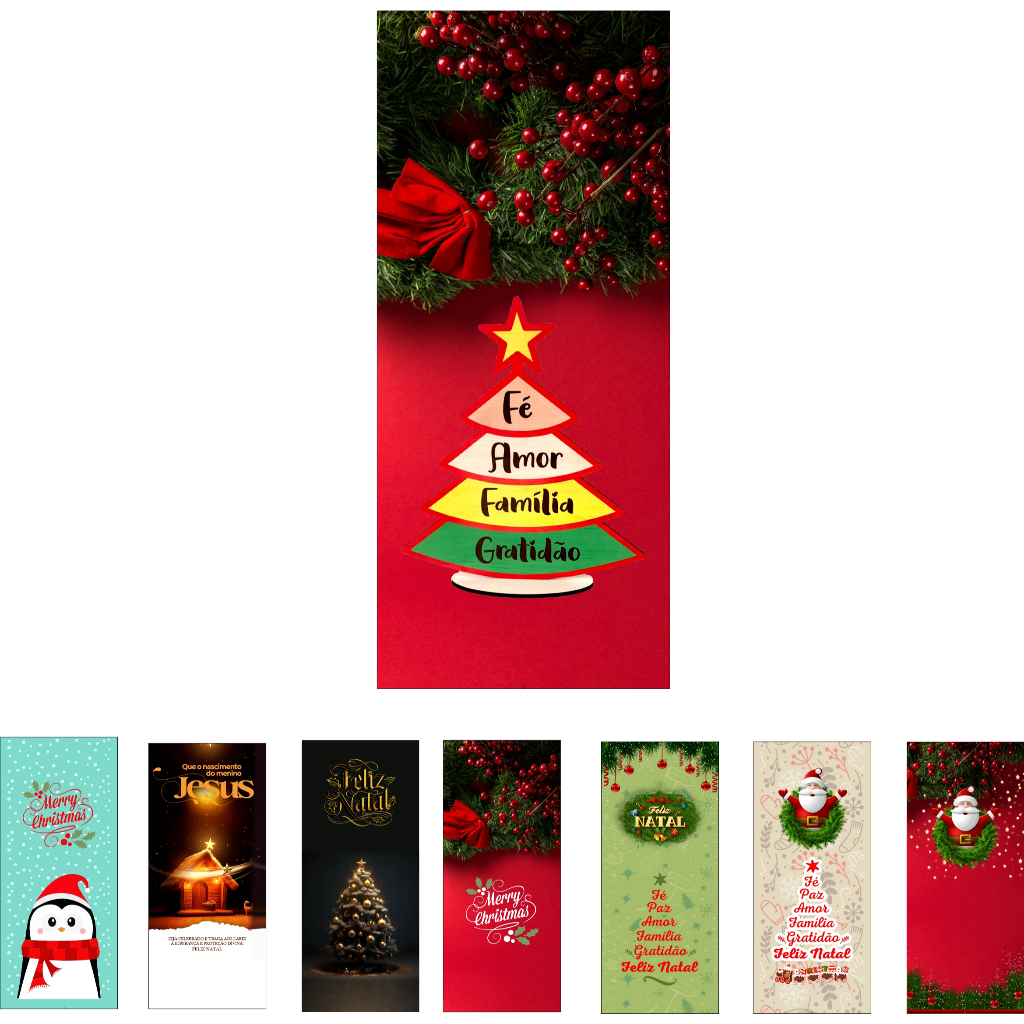Capa de Porta Decorativa Tecido Sublimado para porta de até 0,85x2,10 Natal 3d Com Desenho Feliz Natal e festa final