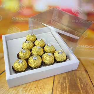 10~50 caixas 10 doces arvore de natal MOLDURA com berço branca tampa com visor 15x15x5 ASSK em Oferta na Shopee