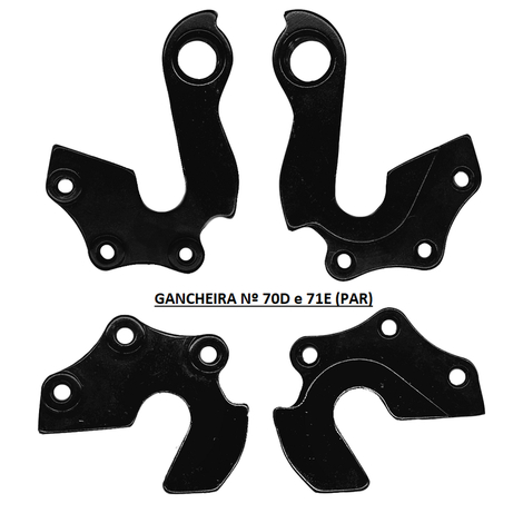 GANCHEIRA ALUMINIO PARA QUADRO - 70 D 71 E - OGGI AGILE CARBON/CALOI CARBON RACING EIXO 9MM E ELITE CARB