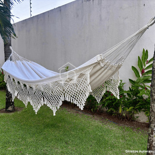 Rede Descanso Rede Dormir Casal king Luxo Rede de Dormir Gigante Reforçada Varanda Manual Artesanal