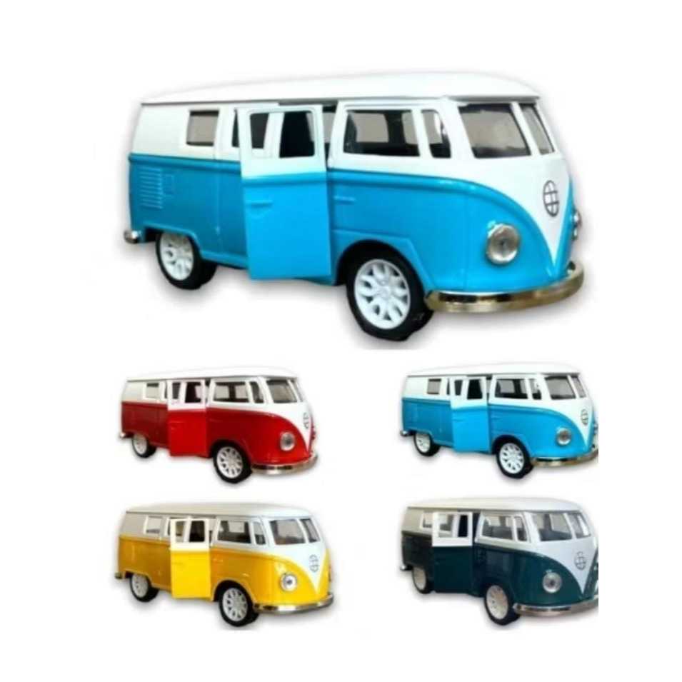 Kombi Miniatura Perua Carrinho Colecionador Abre Porta Fricção de Ferro