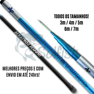 Vara Telescópica Netuno 3m | 4m | 5m | 6m | 7m Fibra Vidro Casting 30g Gomo Longo Albatroz Fishing em Oferta na Shopee