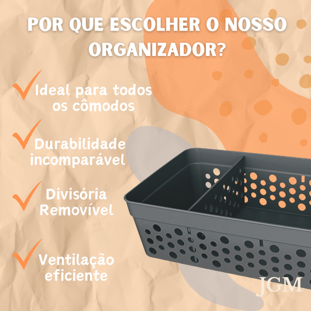 Cesto Organizador com 5 Divisórias 34cmx11,5cmx5,5cm Cestinho Colméia com Divisória Removível — imagem 2 de 2