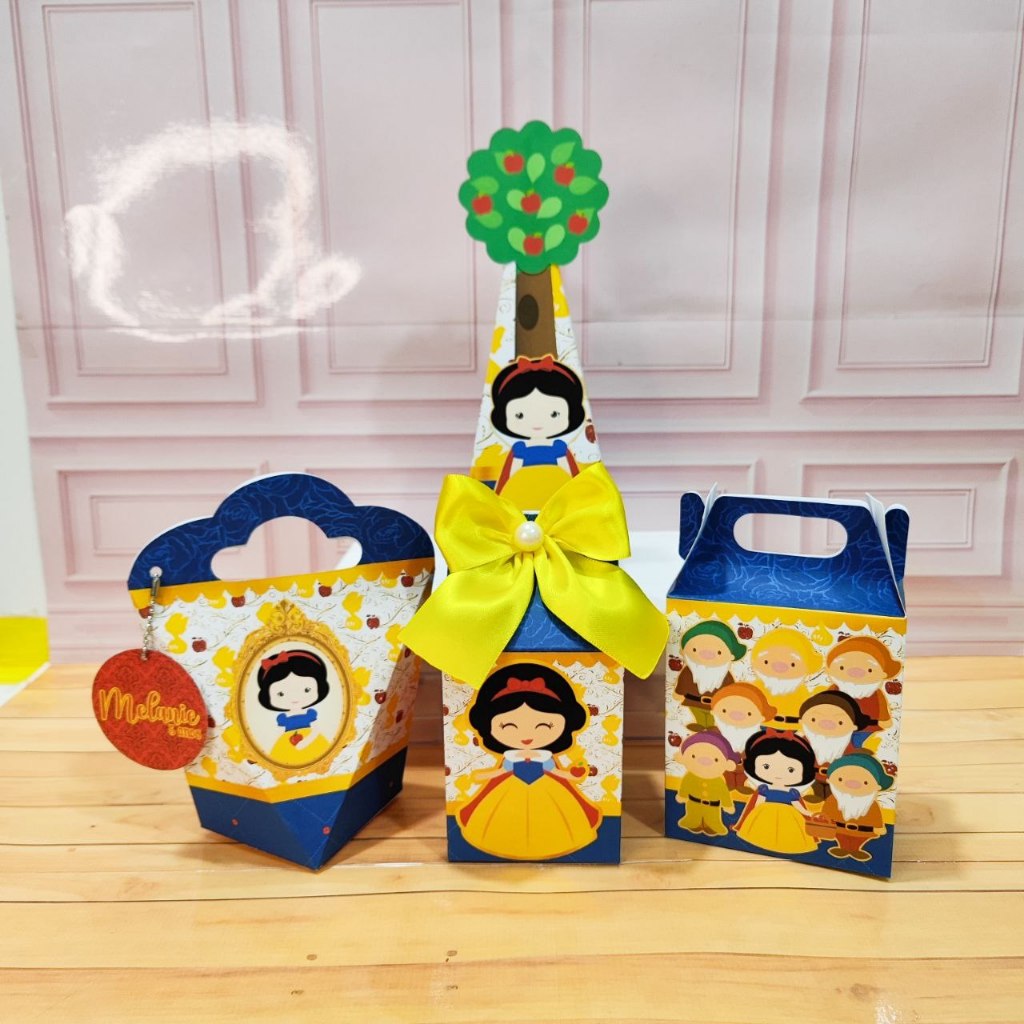 KIT CAIXINHAS PRINCESA BRANCA DE NEVE CUTE  | PEGUE E MONTE | LEMBRANCINHAS FESTA INFANTIL
