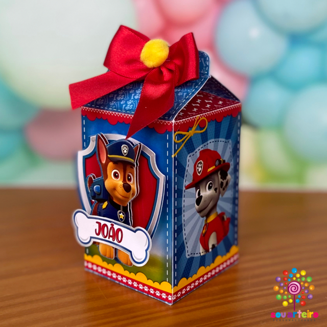Caixa Milk 10 20 30 40 peças Lembrancinha Patrulha Canina aniversario Personalizados Decoração Festa Infantil