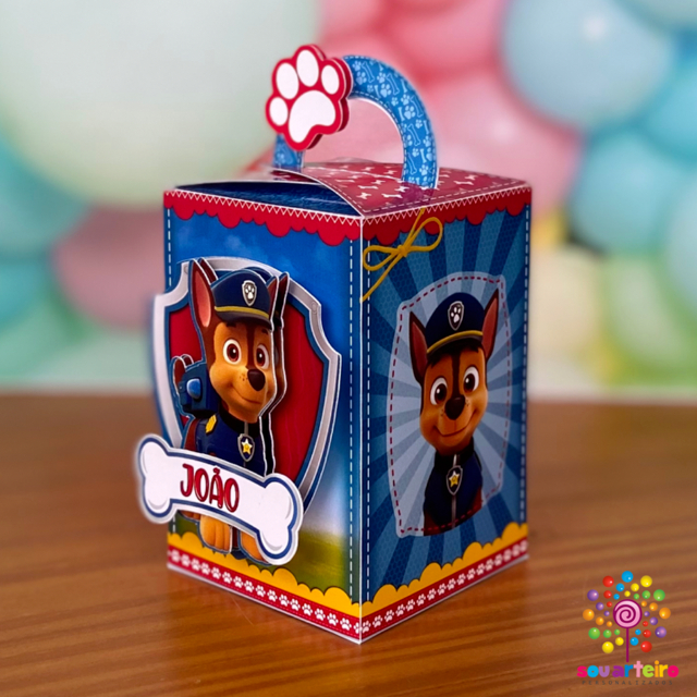 Caixa Maleta Maletinha 10 20 30 40 Lembrancinha Patrulha Canina aniversario Personalizados Decoração Festa Infantil