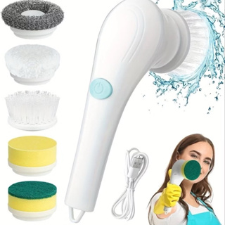 2ª geração Escova de limpeza 5 em 1 ajustável atualizada banheiro cozinha recarregável promoção em Oferta na Shopee
