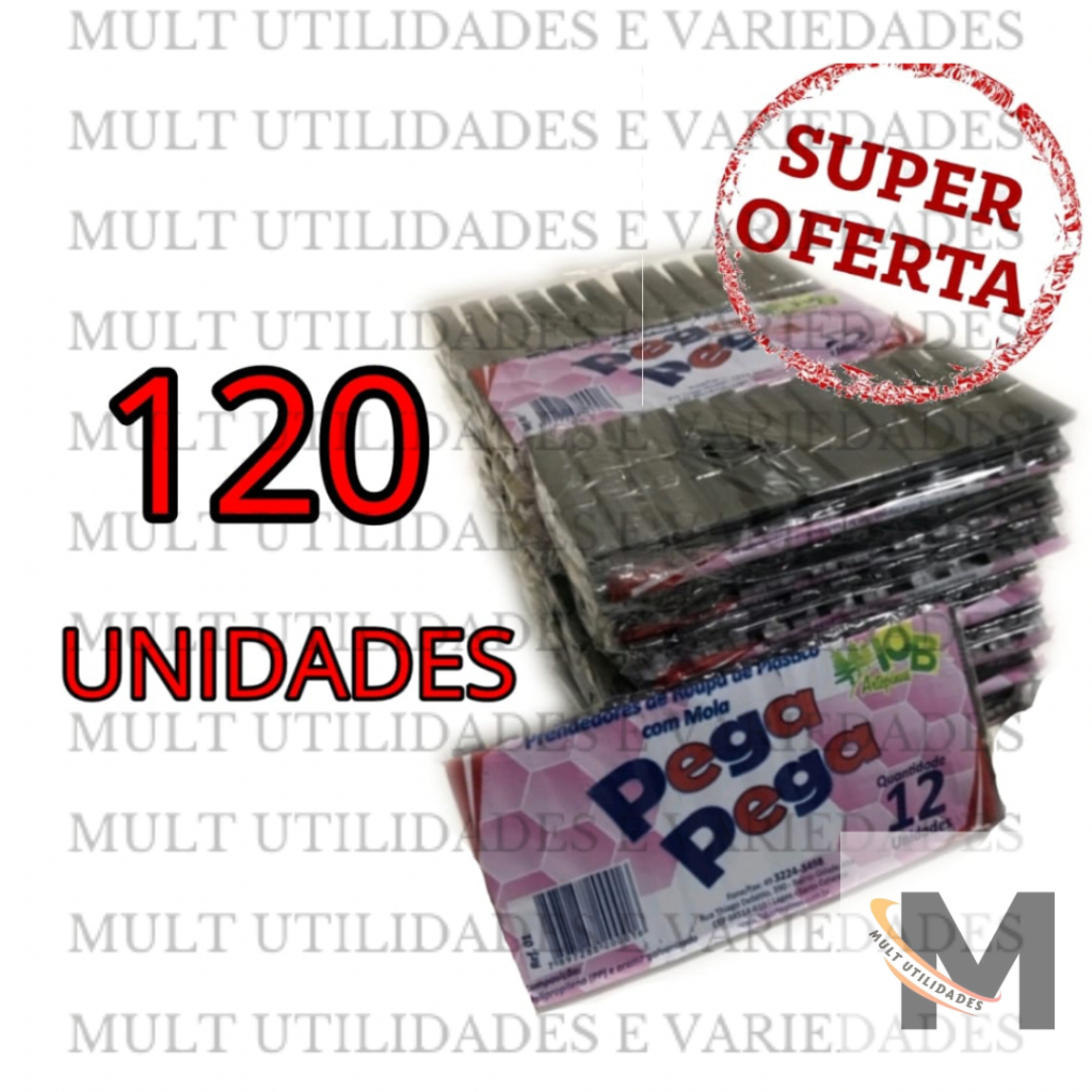 KIT 120 prendedor preto  pregador plástico de roupa super resistente PROMOÇAO em Oferta na Shopee
