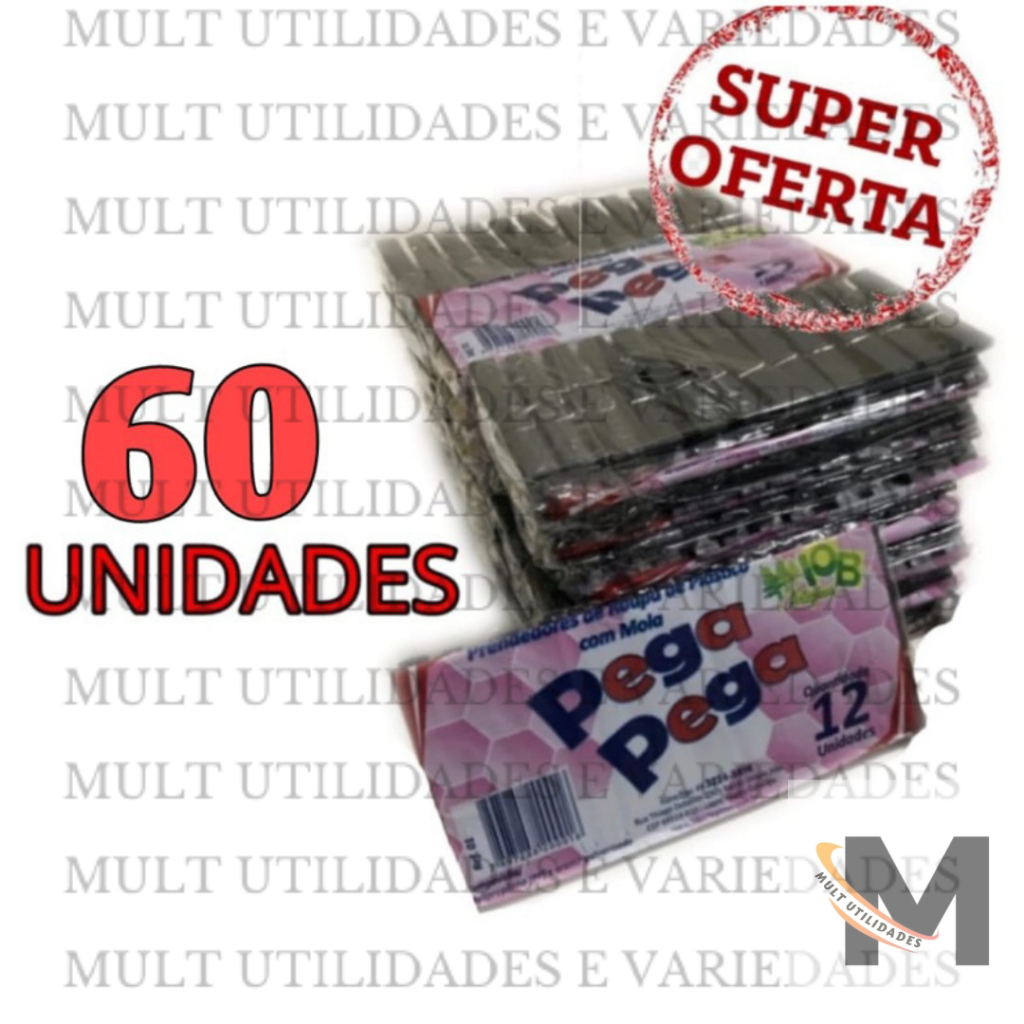 KIT 60 prendedor preto pregador plástico de roupa super resistente PROMOÇAO em Oferta na Shopee