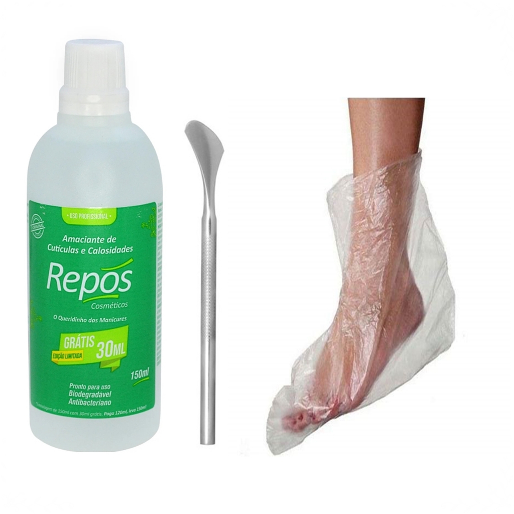 Amaciante de Cutículas Repos 120ml + Espátula 222 + 06 Botinhas Descartáveis em Oferta na Shopee