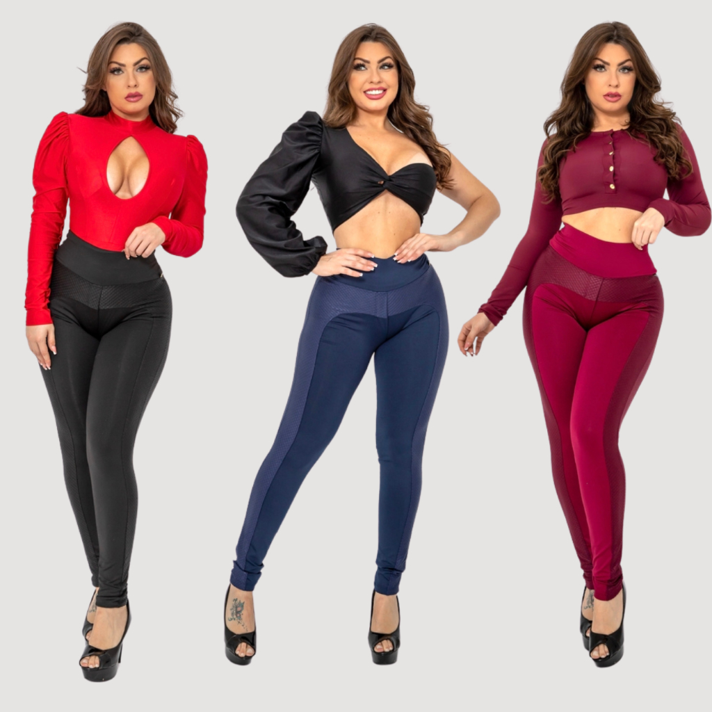 Calça Legging Feminina Montaria Cirre Levanta bumbum Empina Bumbum
